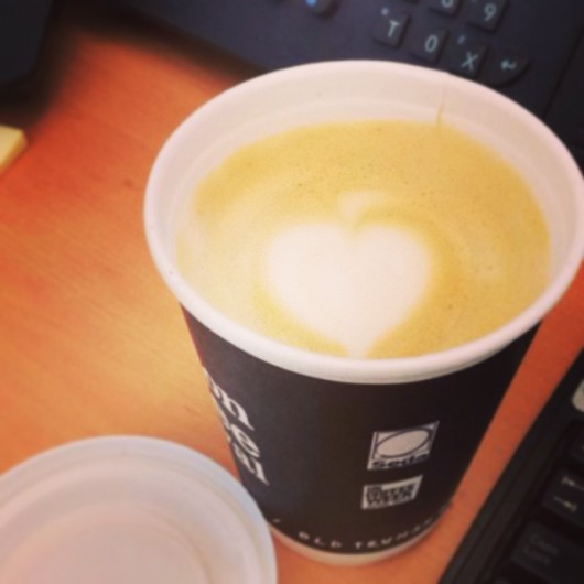 "Finding a heart in my coffee always makes my day!"